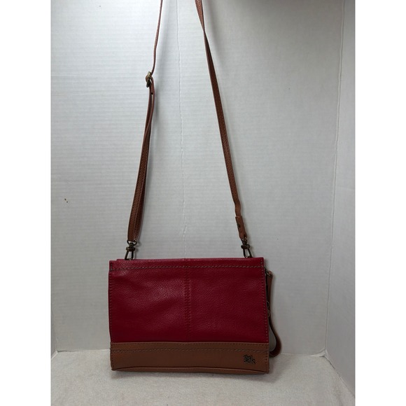 The Sak Handbags - The Sak Iris Demi Clutch Convertible Crossbody Bag Red Brown 100% Leather‎ Purse